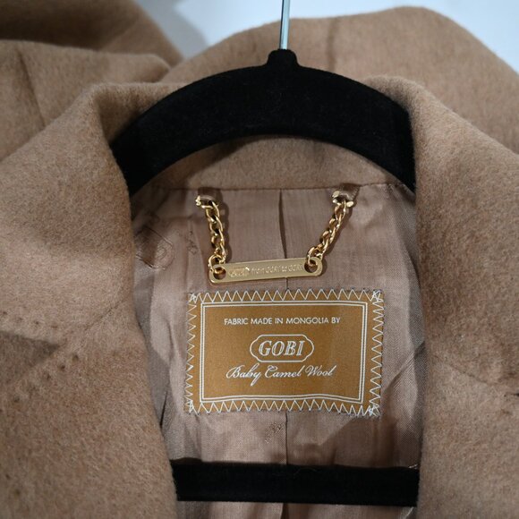 Gobi Woman's XS 100% Baby Camel Wool Tan Pea Coat - Picture 8 of 16